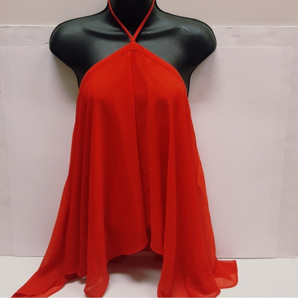 Alice + Olivia tish asymmetrical red top XS